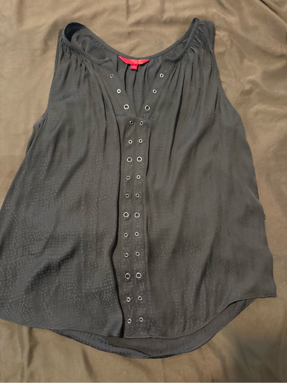 Jennifer Lopez Black Eyelet Front Sleeveless Camisole
